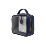 Necessaire organizadora feminina de couro legítimo Luísa Média By Tascheers com fechamento em zíper e acabamento artesanal premium.