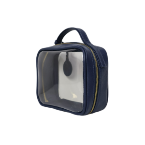 Necessaire organizadora feminina de couro legítimo Luísa Média By Tascheers com fechamento em zíper e acabamento artesanal premium.