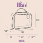 Necessaire organizadora feminina de couro legítimo Luísa Média By Tascheers com fechamento em zíper e acabamento artesanal premium.