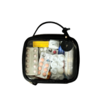 Necessaire organizadora feminina de couro legítimo Luísa Pequena By Tascheers compacta com fechamento em zíper e acabamento artesanal.