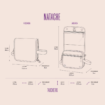 Necessaire de couro legítimo Natache By Tascheers com fechamento em zíper metálico e acabamento artesanal premium.