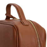 Necessaire de couro legítimo Bárbara Pequena By Tascheers compacta com fechamento em zíper e acabamento artesanal premium.