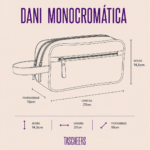 Necessaire de couro legítimo Dani Monocromática By Tascheers com acabamento unificado em uma só cor, fechamento em zíper e formato compacto estruturado.