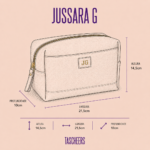 Necessaire de couro legítimo Jussara Grande By Tascheers com amplo espaço interno, formato estruturado maxi, fechamento em zíper e acabamento artesanal de alto padrão.