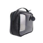 Necessaire de couro legítimo Luísa Monocromática Pequena By Tascheers com acabamento tonal uniforme, fechamento em zíper e design artesanal compacto.