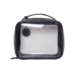 Necessaire de couro legítimo Luísa Monocromática Pequena By Tascheers com acabamento tonal uniforme, fechamento em zíper e design artesanal compacto.