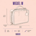 Necessaire de couro legítimo Miguel Média By Tascheers com formato retangular estruturado, fechamento em zíper metálico e acabamento artesanal de alto padrão.