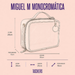 Necessaire de couro legítimo Miguel Monocromática Média By Tascheers com formato retangular estruturado, acabamento unificado em uma só cor e fechamento em zíper.