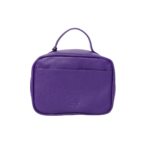 Necessaire compacta de couro legítimo Miguel Pequena By Tascheers com formato retangular estruturado, fechamento em zíper metálico e acabamento artesanal premium.