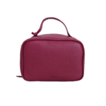 Necessaire de couro legítimo New Bárbara Pequena By Tascheers com formato compacto, fechamento em zíper metálico e acabamento artesanal estruturado.