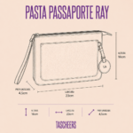 Pasta para passaporte e documentos de couro legítimo Ray By Tascheers com formato slim, aberturas organizadoras e acabamento artesanal premium.