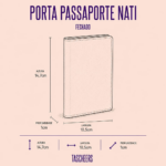 Porta passaporte de couro legítimo Nati By Tascheers com formato de caderneta slim, aberturas organizadoras internas e acabamento artesanal premium.