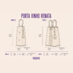 Porta vinho de couro legítimo Renata Simples By Tascheers com formato cilíndrico estruturado, alça de mão acoplada e acabamento artesanal premium.