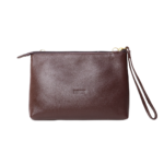 Necessaire organizadora de couro legítimo Maria Média By Tascheers com fechamento em zíper superior e acabamento artesanal premium.
