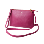 Necessaire organizadora de couro legítimo Maria Média By Tascheers com fechamento em zíper superior e acabamento artesanal premium.